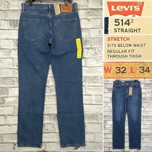 NWT Levis 514 Men's 32 x 34 Straight Regular Jeans